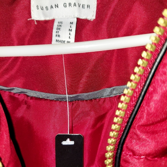 Susan Graver Faux Fur coat, Red, Med - Picture 2 of 3